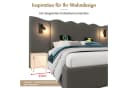 TavilaEcon Boxspringbett Grau Cordmaterial Wellenförmiges Design Bild 5