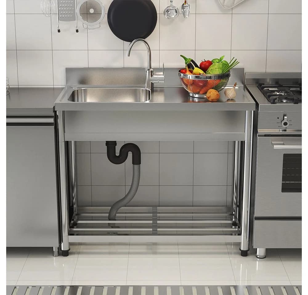 DARDVORLAG Edelstahlspüle Freistehende Spüle aus Edelstahl 100/44.5 cm - Bild 3