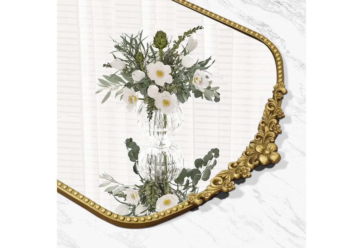 G-LEAF Bogen-Wandspiegel Barockstil Gold Metallrahmen - Bild 5