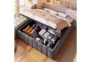 TavilaEcon Boxspringbett hydraulische Lagerung Beige/Grau Bild 2