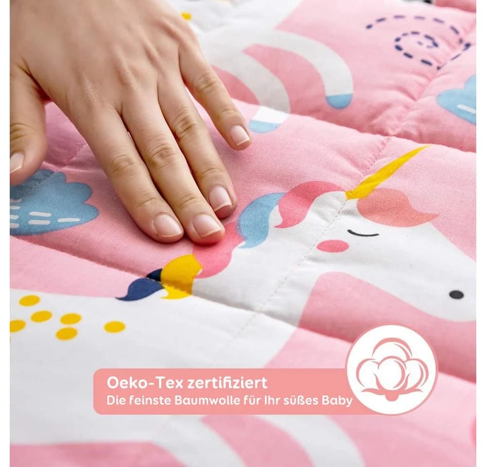 SiviO Gewichtsdecke Kinder Therapie-Bettdecke Rosa Einhorn 1,3kg - Bild 5