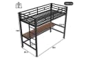 TavilaEcon Hochbett mit Tisch, LED-Beleuchtung und USB-Anschlüssen Schwarz Bild 4