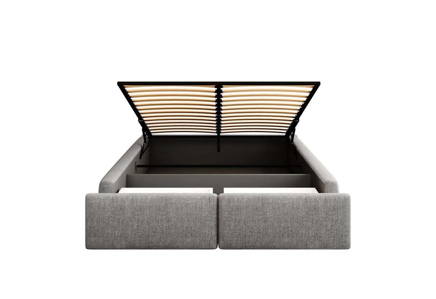 TavilaEcon Boxspringbett Grau Polsterbett ohne Kopfteil - Bild 5