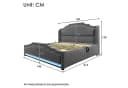 TavilaEcon Boxspringbett Doppelbett Grau mit Stauraum, LED-Beleuchtung und USB-C-Ladeanschluss Bild 1