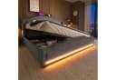 TavilaEcon Boxspringbett Doppelbett Grau mit Stauraum, LED-Beleuchtung und USB-C-Ladeanschluss Bild 2