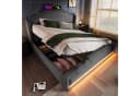 TavilaEcon Boxspringbett Doppelbett Grau mit Stauraum, LED-Beleuchtung und USB-C-Ladeanschluss Bild 3