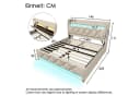 TavilaEcon Boxspringbett Grau/Beige mit LED & Stauraum Bild 4