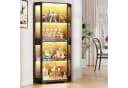 BROTTAR Glasvitrine Eckvitrine 4 Böden LED-Beleuchtung Körpersensor schwarz Bild 1