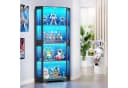 BROTTAR Glasvitrine Eckvitrine 4 Böden LED-Beleuchtung Körpersensor schwarz Bild 2