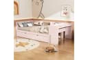 TavilaEcon Multifunktionales Kinderbett mit Schreibtisch & Ausziehbett Rosa Bild 2