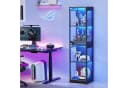 BROTTAR Glasvitrine Ausstellungsschrank mit Glastür 4-stufig Schwarz LED-Beleuchtung Bild 3