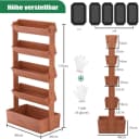 Meulbaty 5-Ebenen Hochbeet Blumenkasten aus Massivholz Braun Bild 1