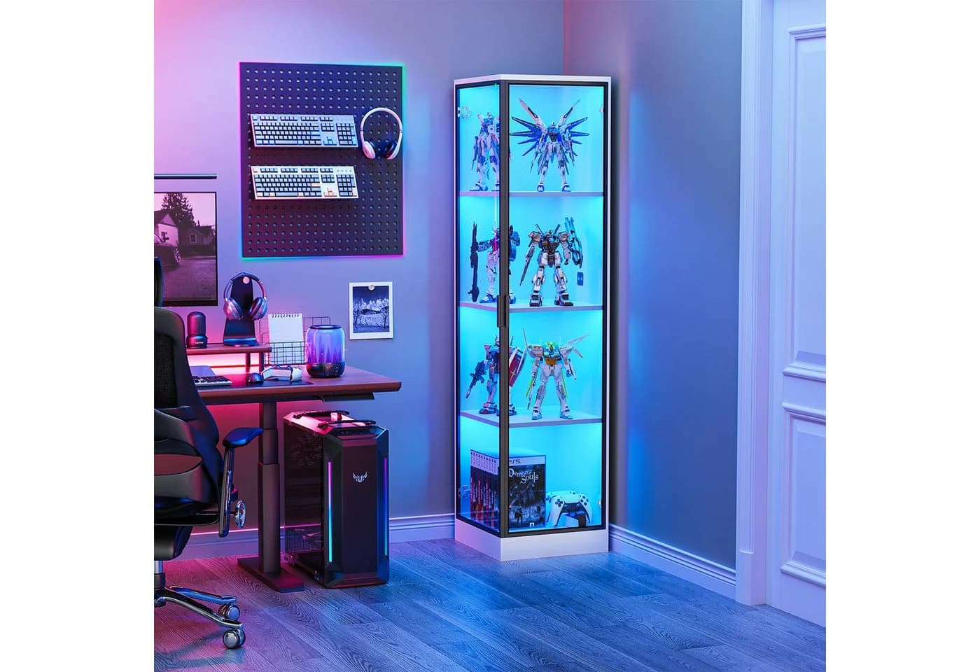 BROTTAR Eckvitrine Glasvitrine LED Beleuchtung weiß - Bild 3