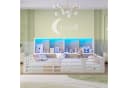TavilaEcon Kinderbett Zaunbett 140x200 cm LED-Beleuchtung Weiß Bild 3