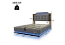 TavilaEcon Boxspringbett Beige/Grau Leinenstoff MDF-Umweltplatten Bild 4