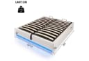 TavilaEcon Boxspringbett Polsterbett Beige/Grau mit LED-Leiste, USB & Typ-C Bild 4