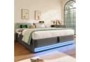 TavilaEcon Boxspringbett Polsterbett Beige/Grau LED USB Typ-C Bild 1