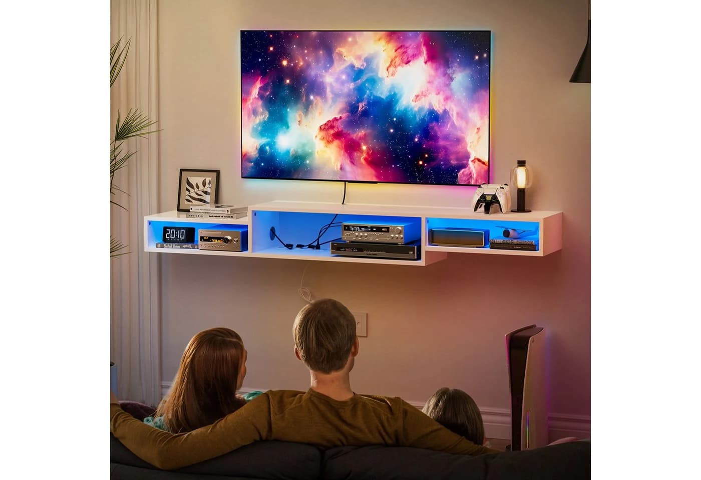 FABATO TV-Schrank schwebend Weiß - Bild 2