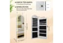 LVSOMT Schmuckschrank 3 Farben Licht MDF Glas Samt 108x40cm Weiß Bild 1
