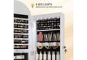 LVSOMT Schmuckschrank 3 Farben Licht MDF Glas Samt 108x40cm Weiß Bild 4