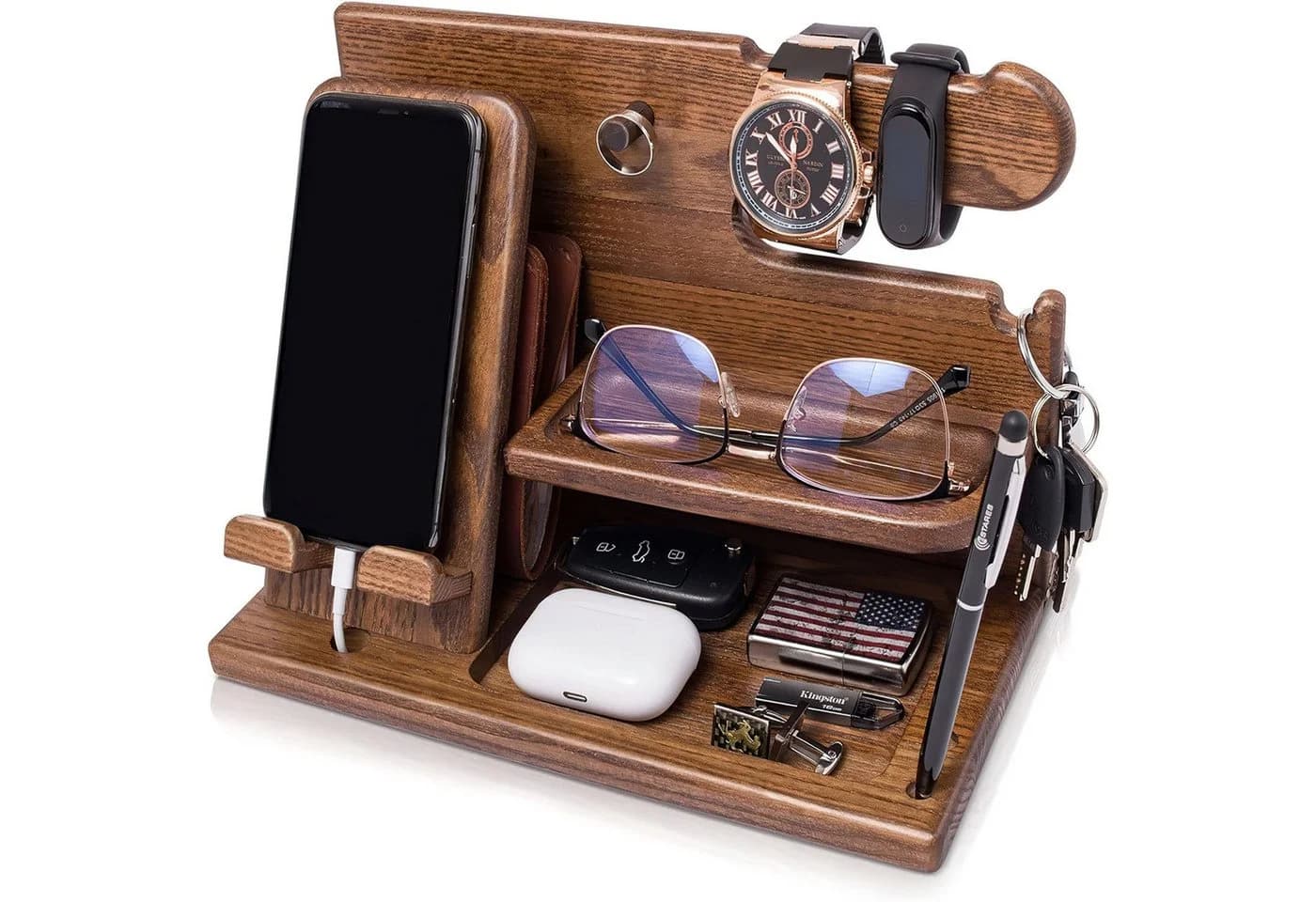 Refined Living Holz Telefon Dockingstation Organizer Schreibtisch - Bild 2
