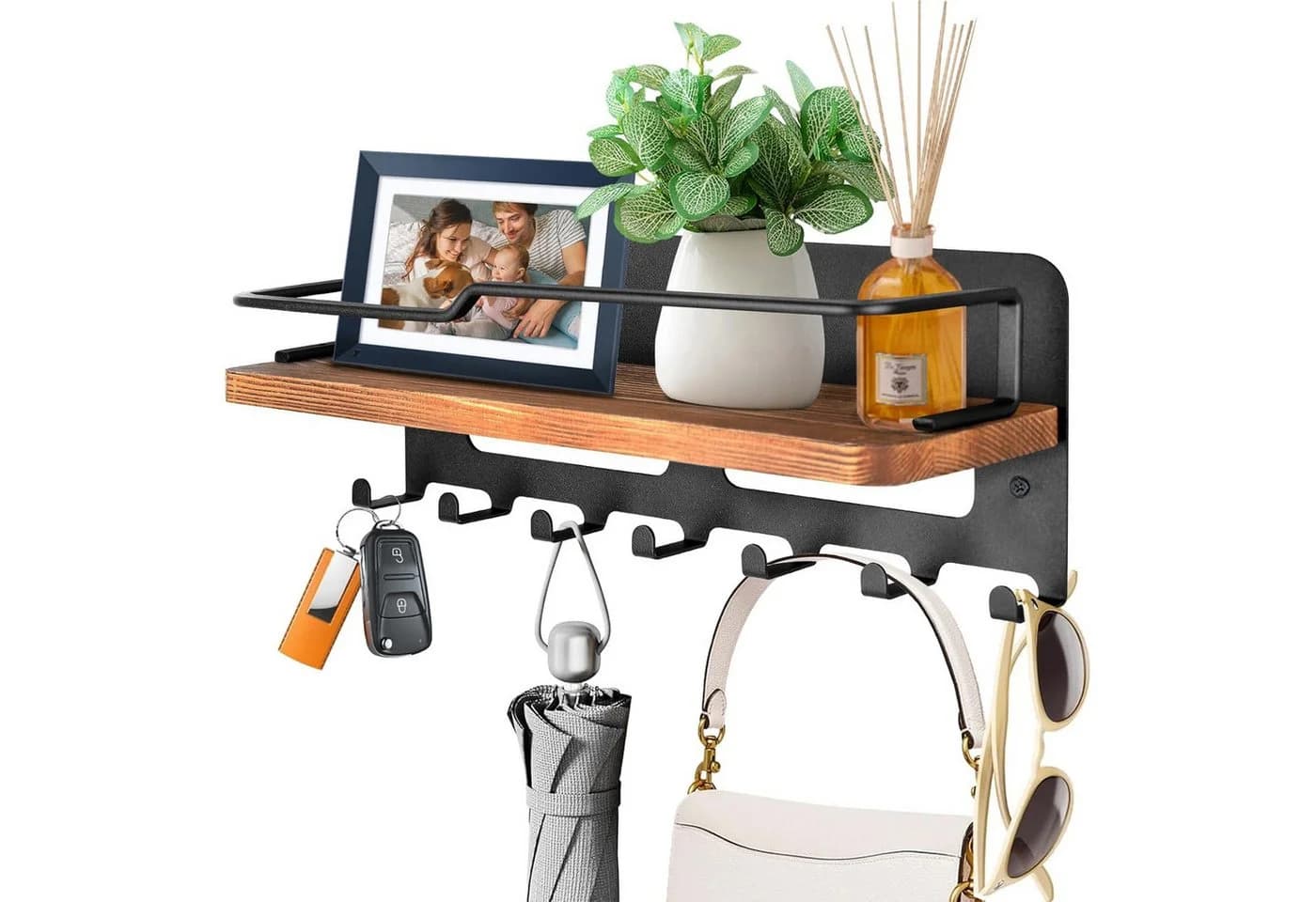 Refined Living Schlüsselbrett Holz mit 7 Haken - Bild 2