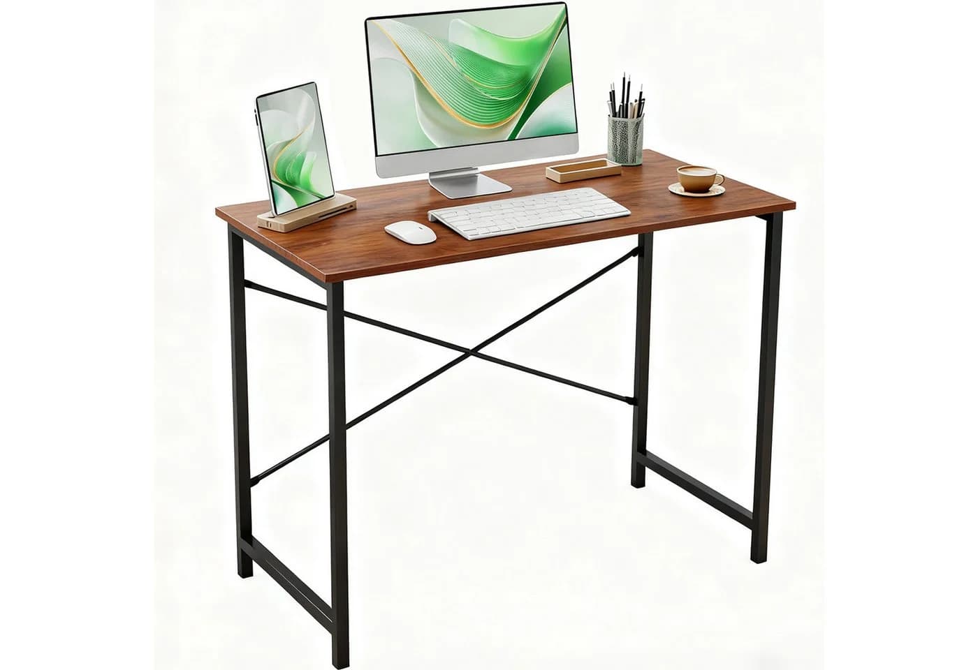 Refined Living Computertisch Schreibtisch Gaming Tisch 50x80/100cm Weiß/Braun/Holzfarbe/Schwarz - Bild 2