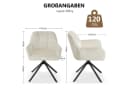 Refined Living Esszimmerstuhl 360° Drehstuhl Samt Beige Bild 1
