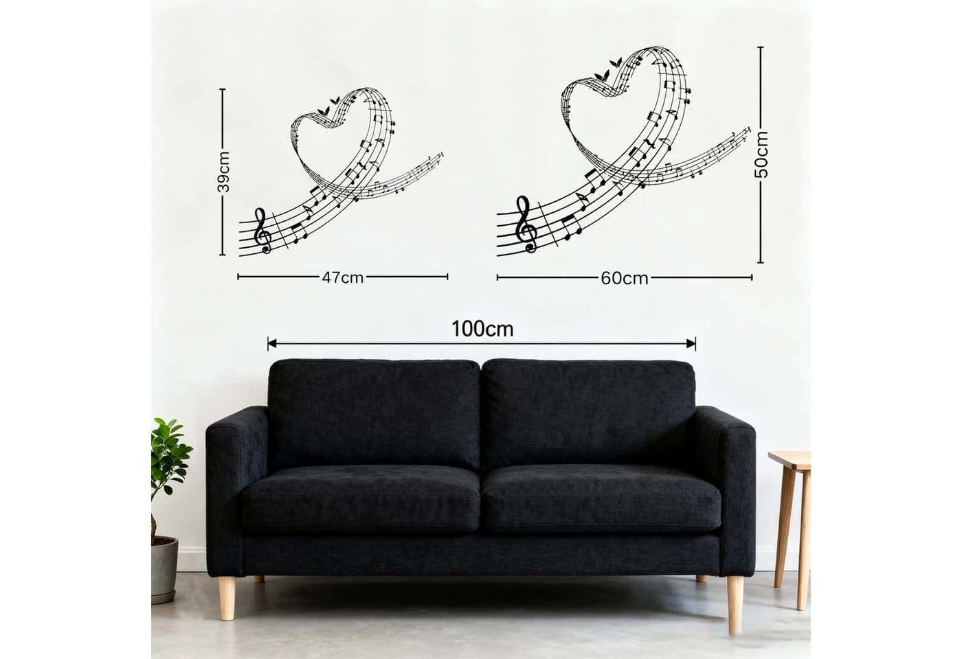 Jumpeak Wanddekoobjekt Melodic Hearts Metall Kunst Wanddekoration - Bild 5