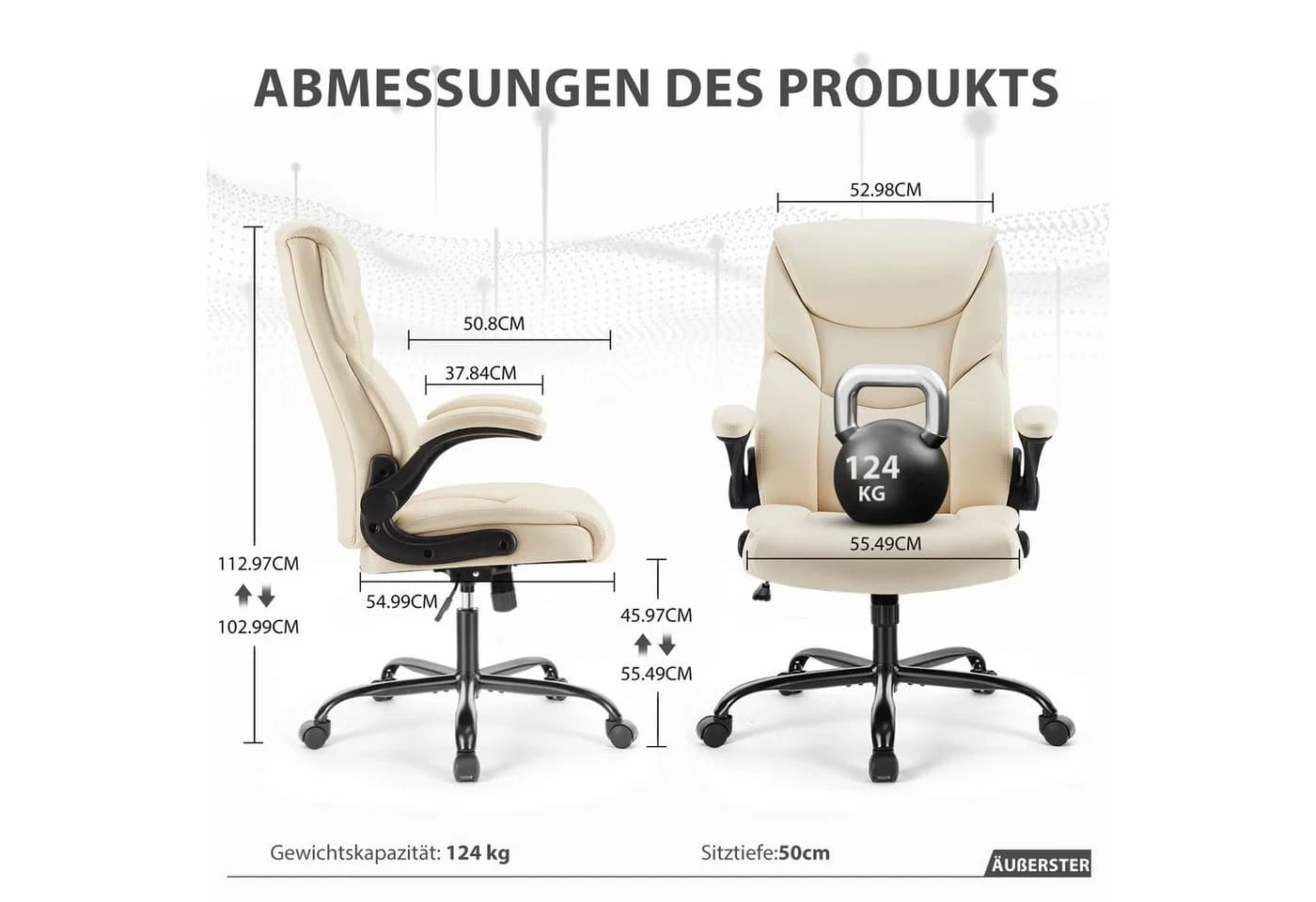 IDEASY Bürostuhl Chefsessel Beige - Bild 3