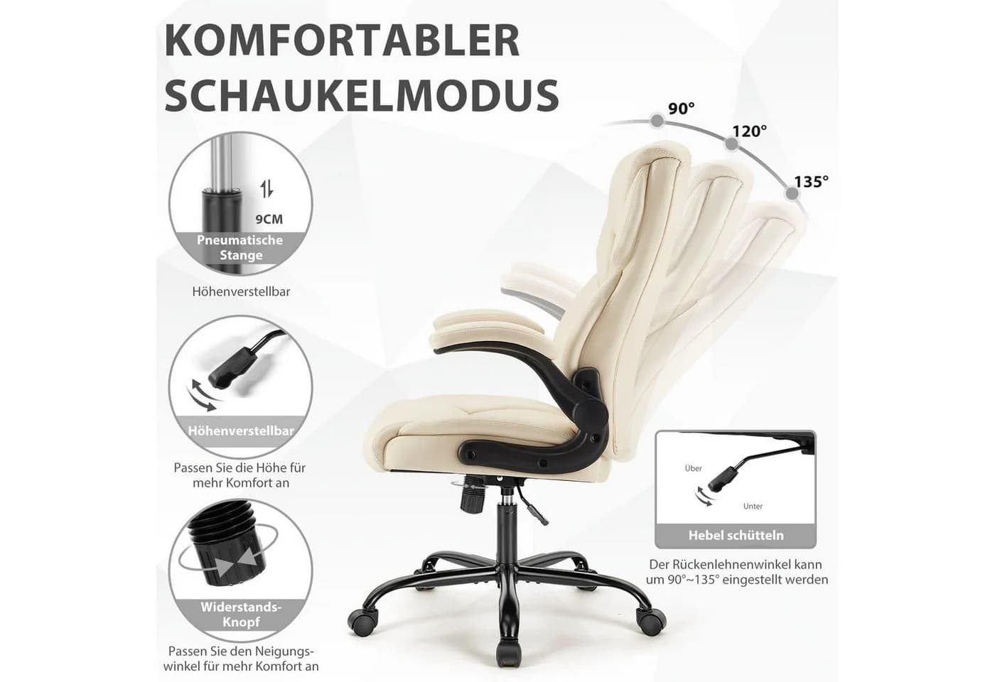 IDEASY Bürostuhl Chefsessel Beige - Bild 5