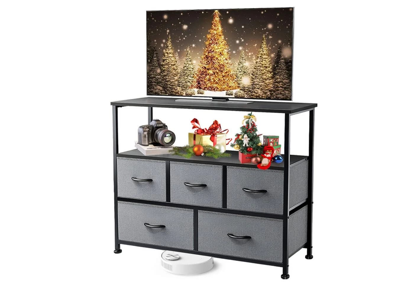 IDEASY TV-Schrank mit Stauraum, passend für 45-Zoll-Fernseher