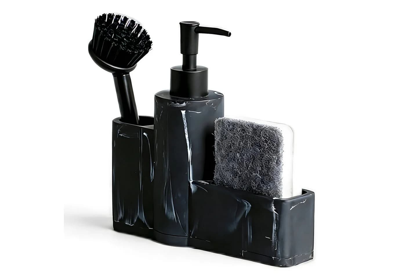 HEYHIPPO 3-in-1 Spülbecken-Reinigungsset mit Bürste 20×19,5cm