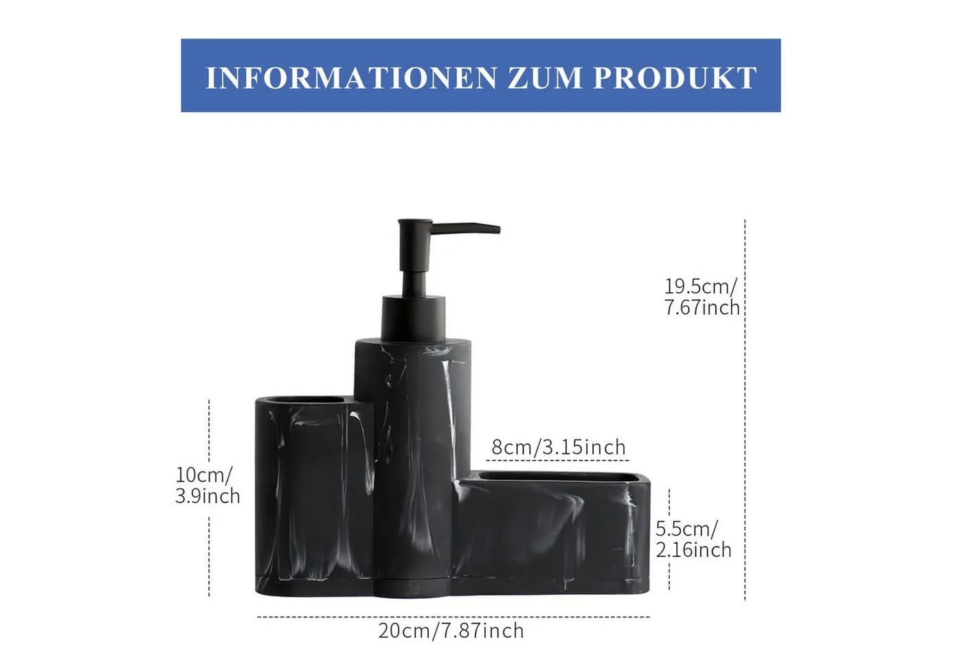 HEYHIPPO 3-in-1 Spülbecken-Reinigungsset mit Bürste 20×19,5cm - Bild 3