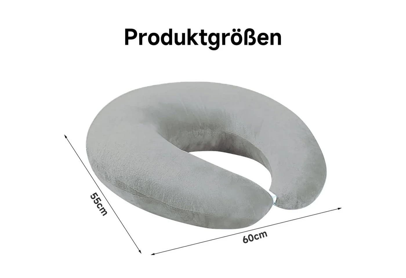 HEYHIPPO Stützkissen U-Form Grau/Lila Ergonomisch