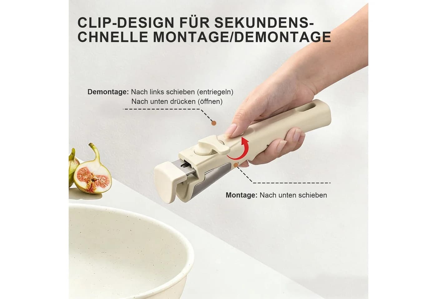 HEYHIPPO Topf-Set 12-tlg. Creme Aluminium Antihaft - Bild 4