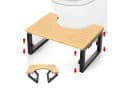 HEYHIPPO Tritthocker Klappbarer Toilettenhocker Höhenverstellbarer Bambus Bild 2
