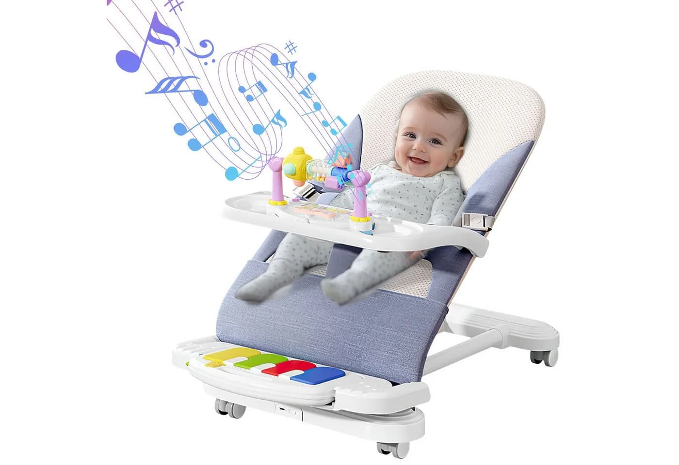 HEYHIPPO Kinderstuhl Babyliege Blau