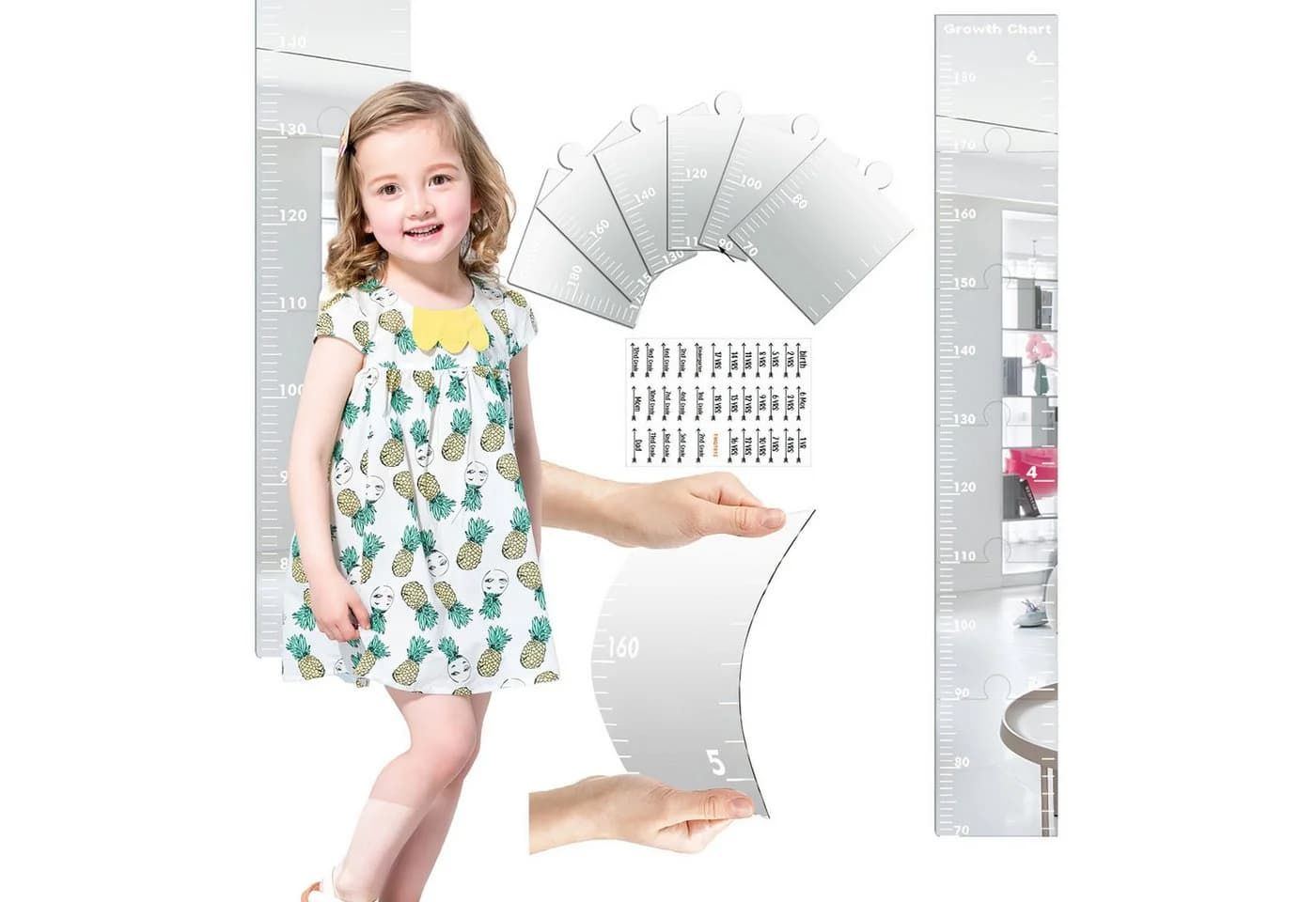 Wachstumstabelle für Kinderzimmer aus Acryl