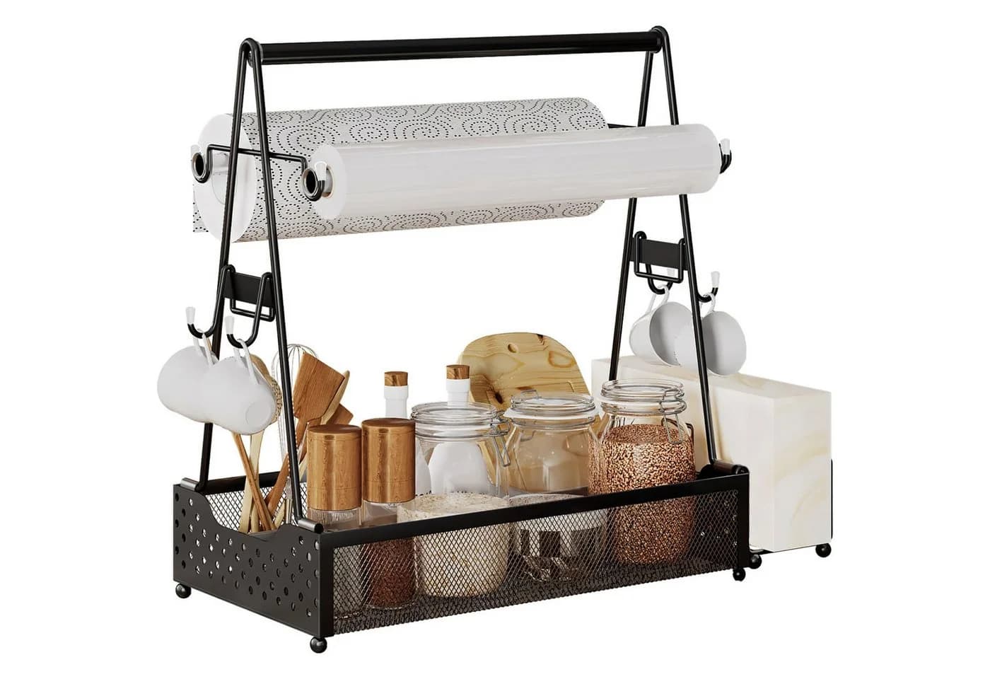 HEYHIPPO Besteckkorb Schwarz Stahl Outdoor Grill Organizer - Bild 2