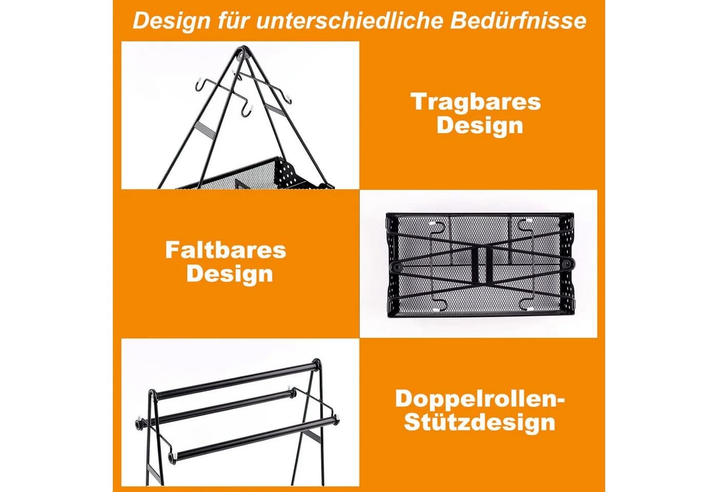 HEYHIPPO Besteckkorb Schwarz Stahl Outdoor Grill Organizer - Bild 5