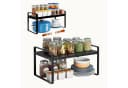 HEYHIPPO Ausziehbares Edelstahl-Schrankregal 38-60x28x25cm Küchenorganizer Gewürzregal Schwarz Bild 2