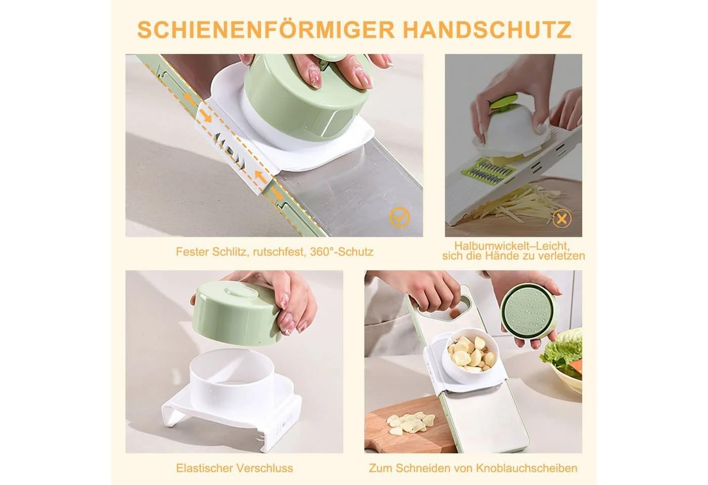 HEYHIPPO 6-in-1 Gemüseschneider Edelstahl mit Abtropfbecken - Bild 5