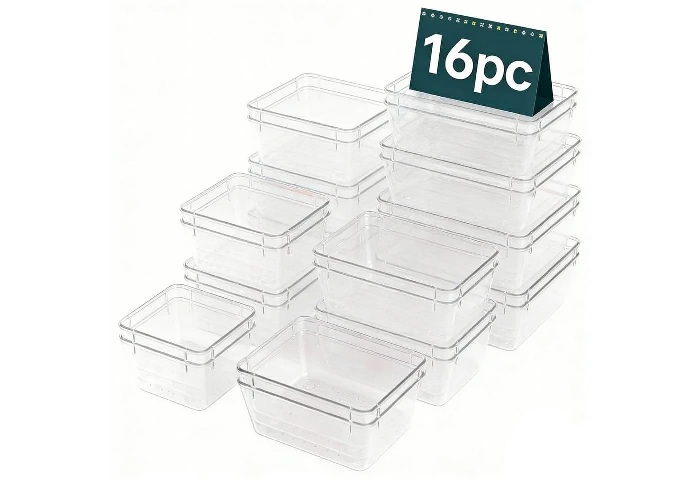 HEYHIPPO Schubladenbox 16er-Pack Transparent - Bild 2