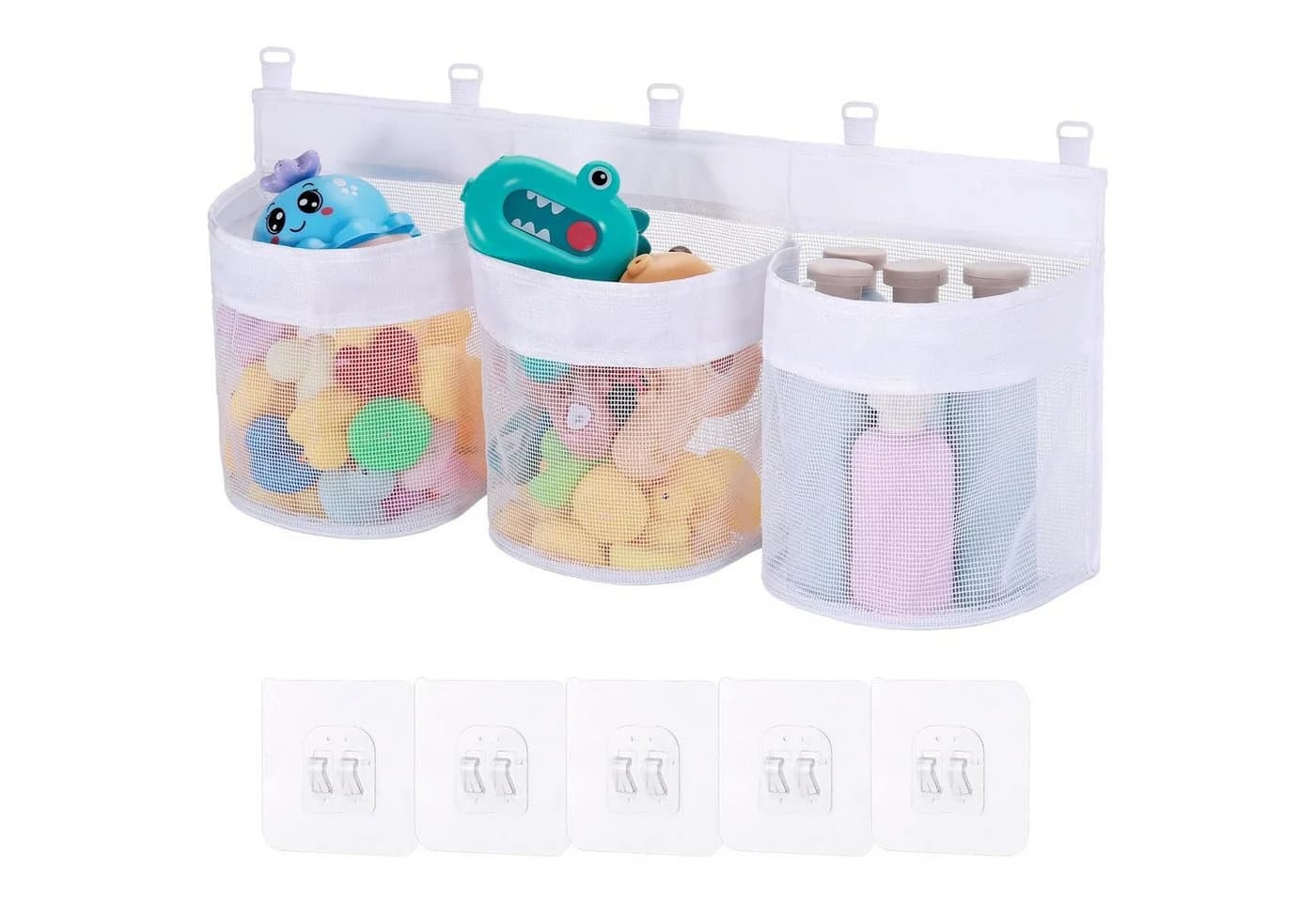 Badespielzeugnetz aus PVC-Netz, weiß, 60x35x20cm