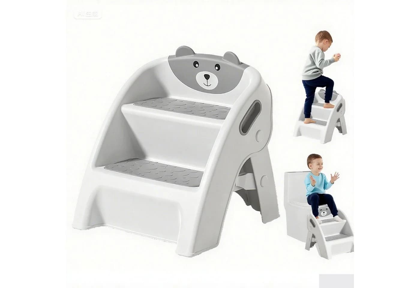 HEYHIPPO Kinderhocker Grau PP+TPE 32x33x35 cm - Bild 2