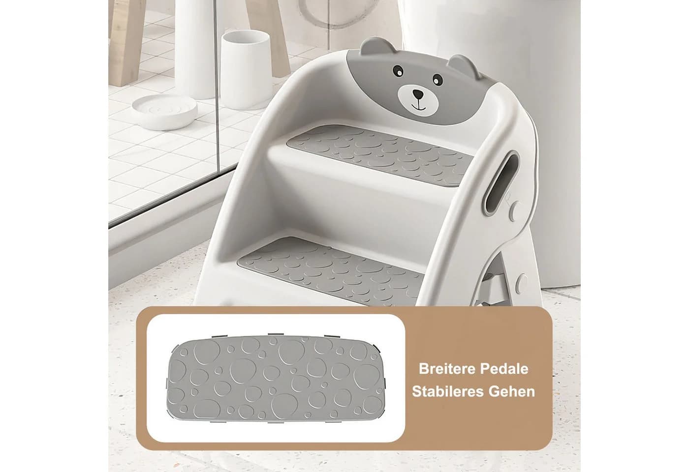 HEYHIPPO Kinderhocker Grau PP+TPE 32x33x35 cm - Bild 4