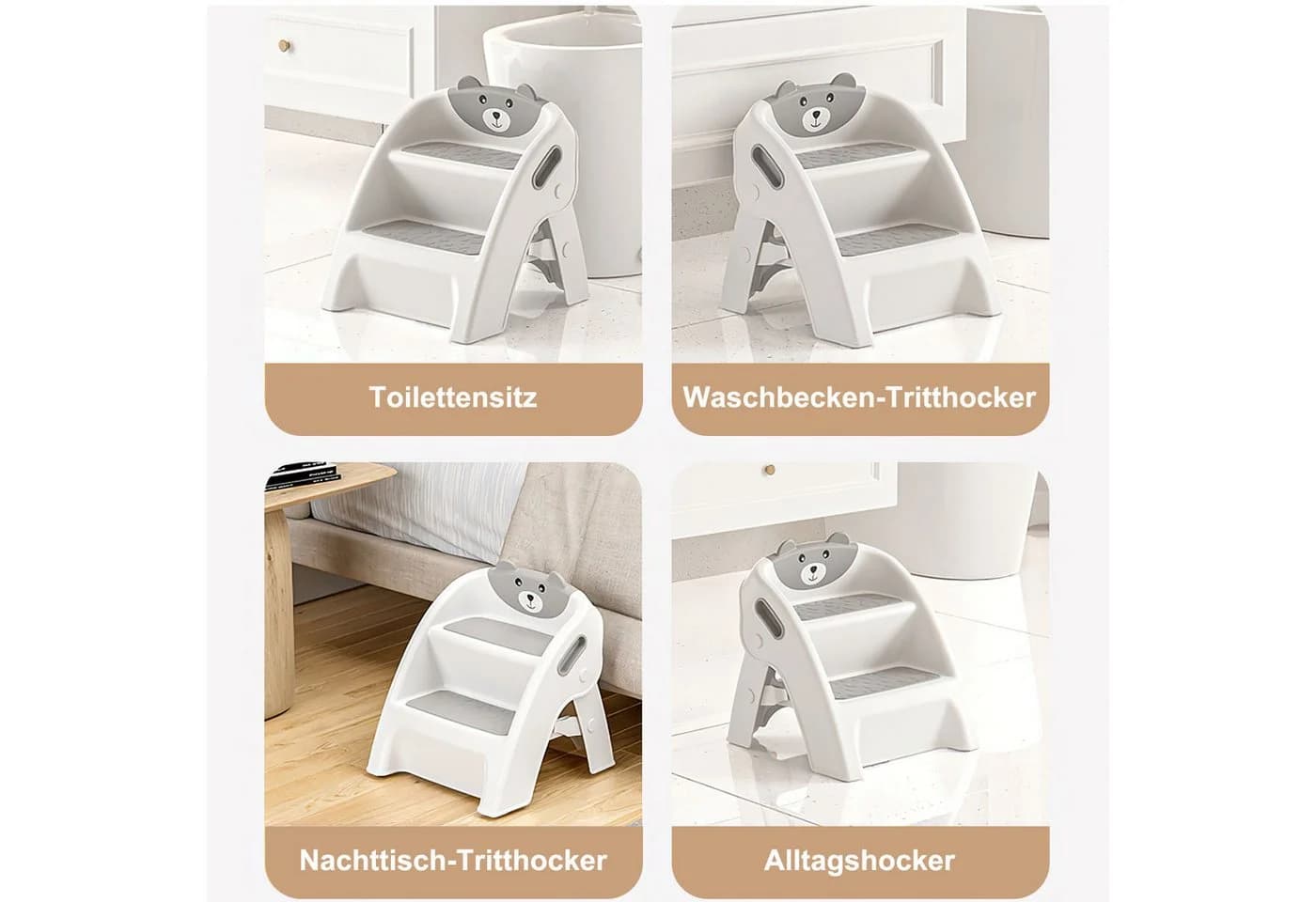 HEYHIPPO Kinderhocker Grau PP+TPE 32x33x35 cm - Bild 5