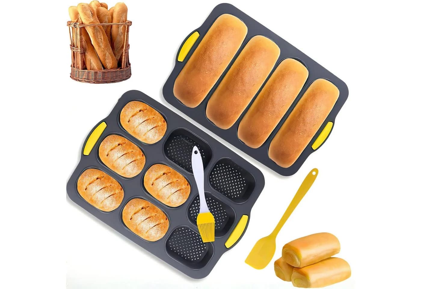 HEYHIPPO Brotbackform Set 2-tlg. Silikon Antihaft - Bild 2