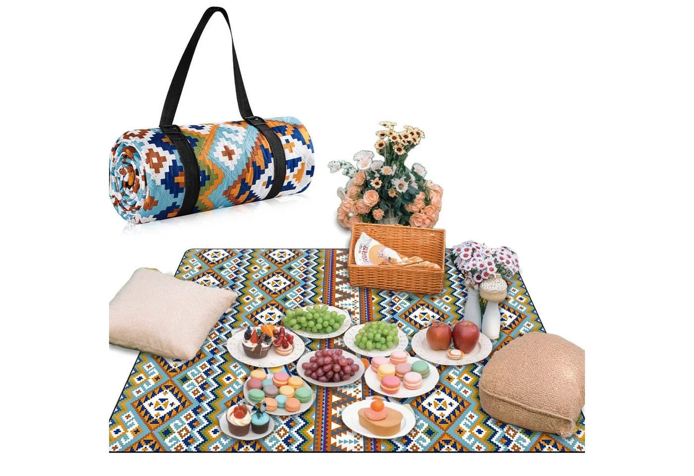HEYHIPPO Picknickdecke 2x2m Bohème-Muster - Bild 2